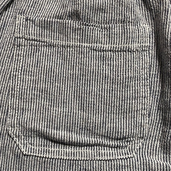 Briggs Linen Blend Pinstriped Shorts S Navy/White Casual Pull-On Cuffed Hem NWT - Picture 6 of 8